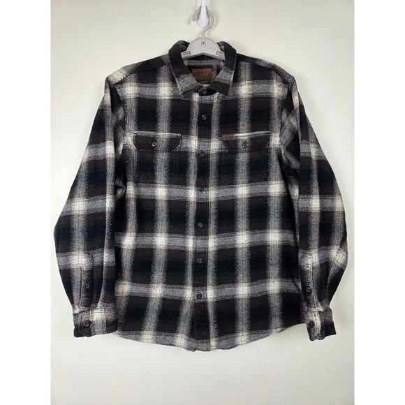 Orvis Other - Orvis Flannel Shirt Mens L Plaid Button Down Black Brown White Warm for Hunting